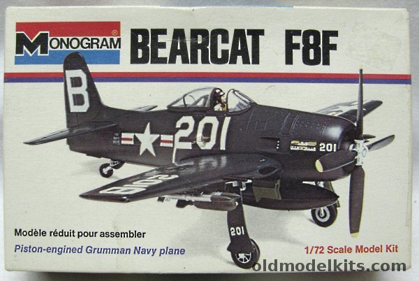 Monogram 1/72 Grumman F8F Bearcat - White Box Issue, 6789 plastic model kit